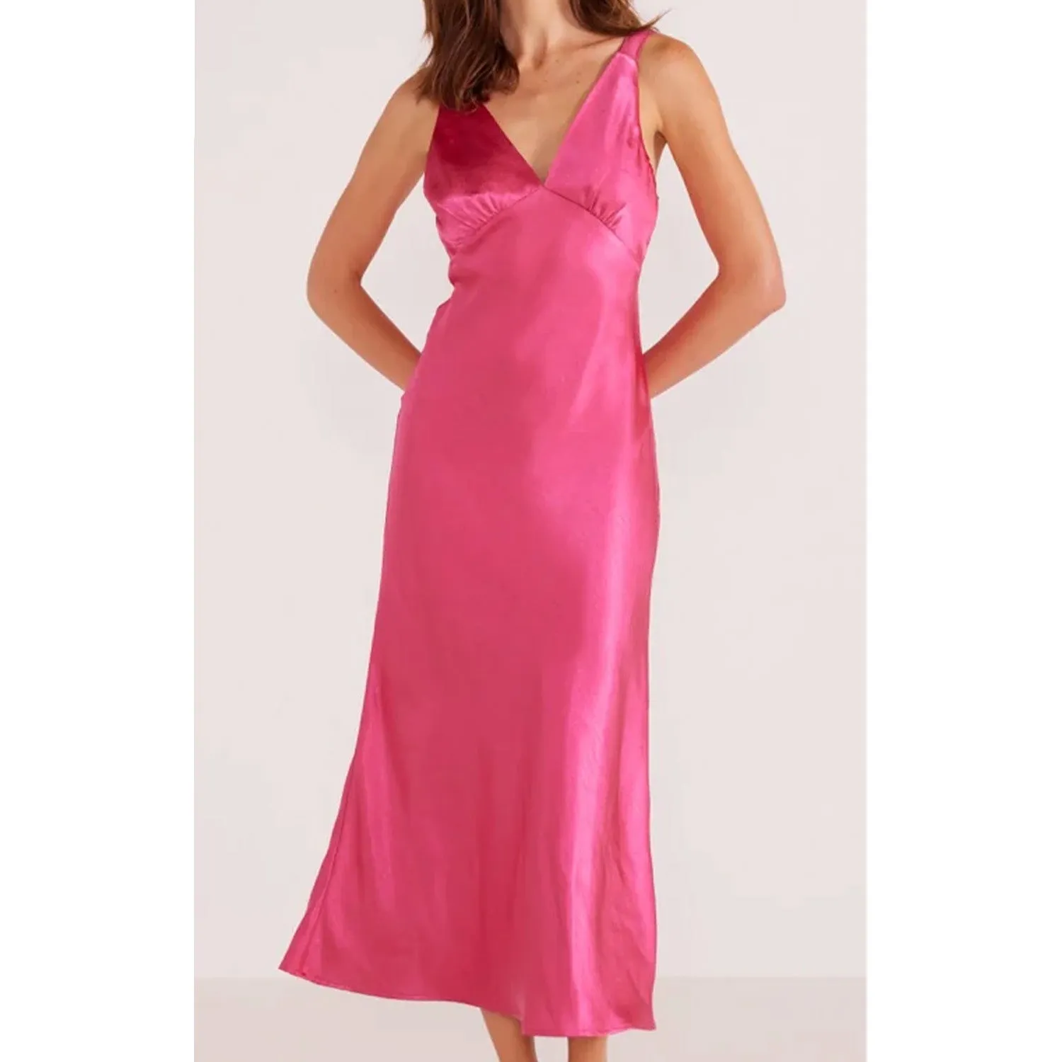 Dress Mariana Bias Midi - Pink