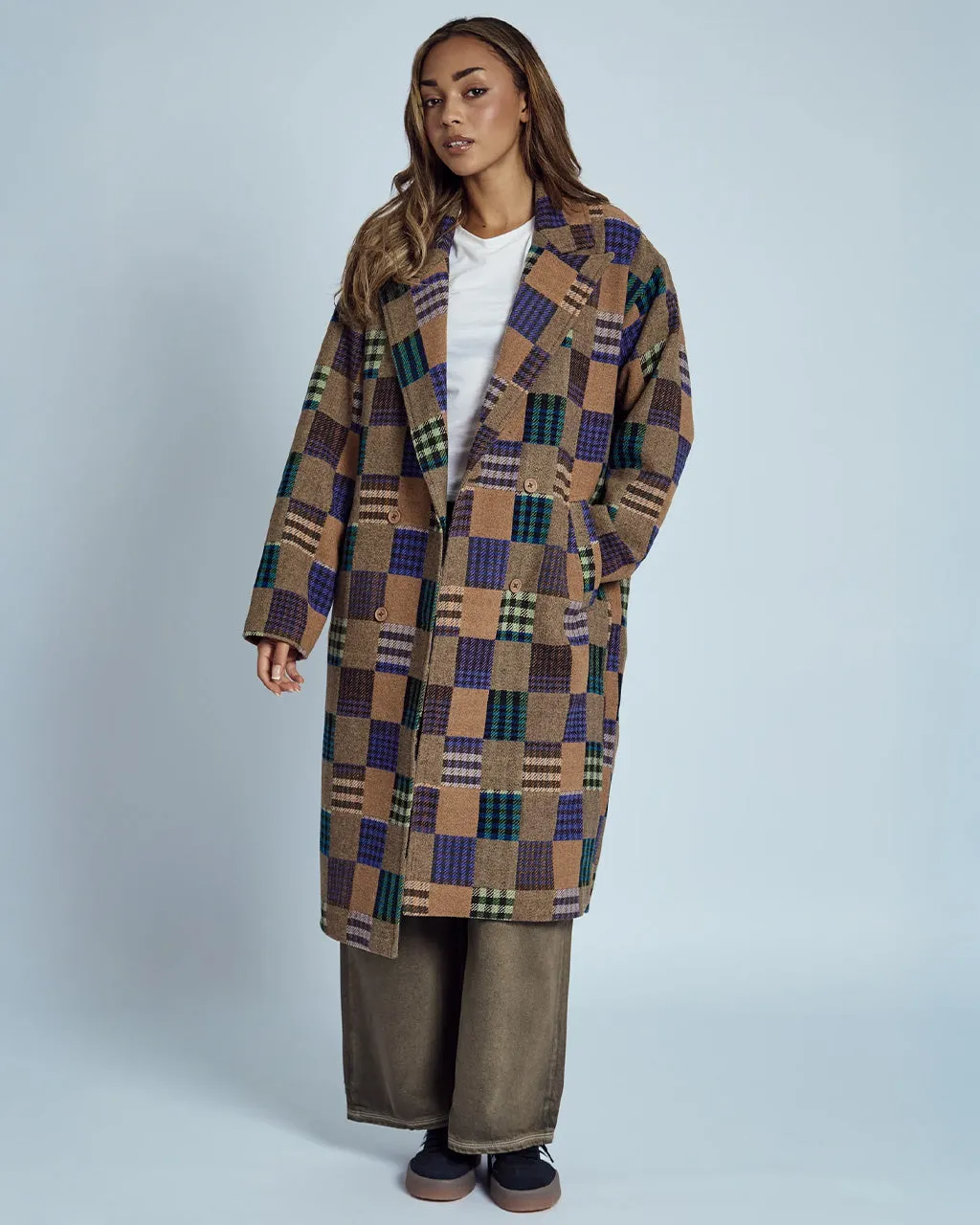 Emrys Patchwork Long-Line Coat