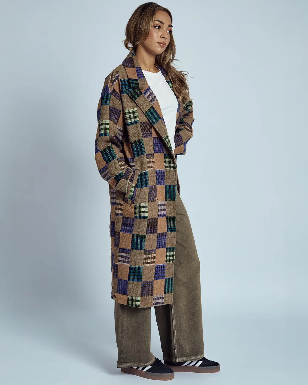 Emrys Patchwork Long-Line Coat