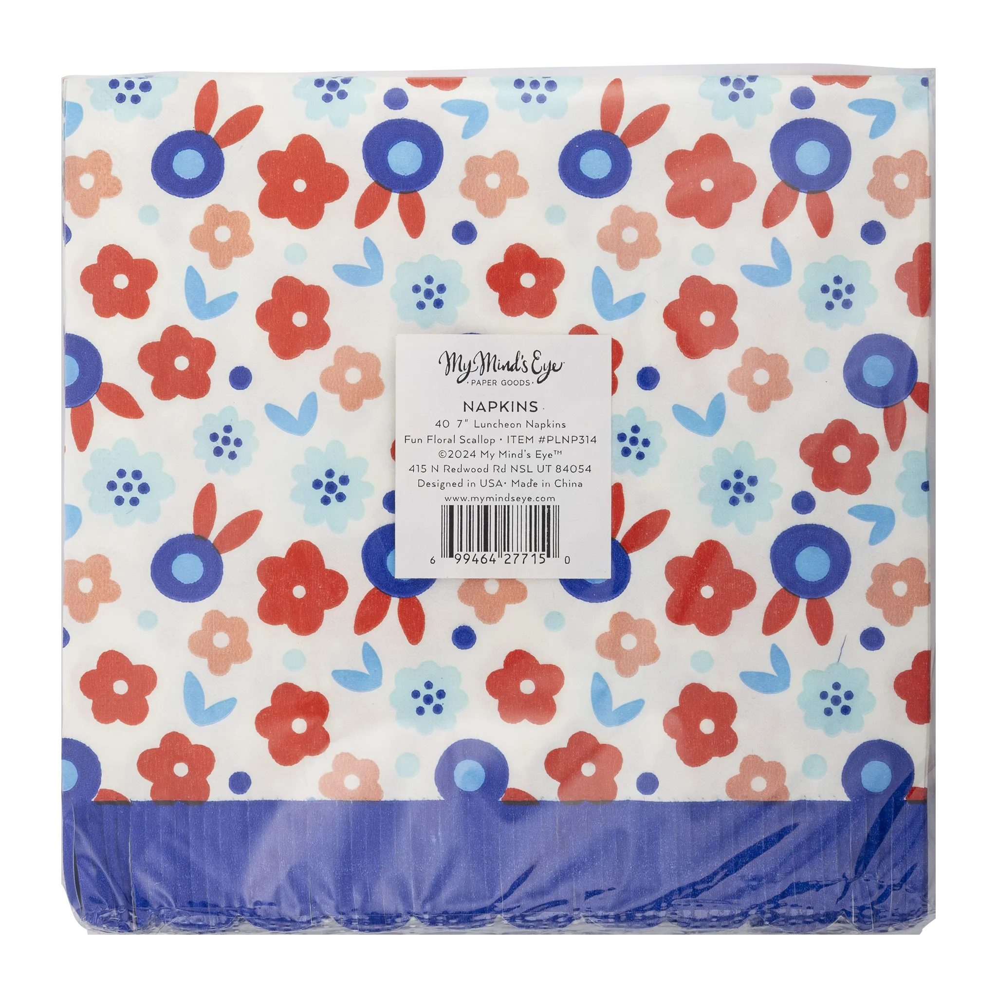 Fun Floral Fringe Scallop Paper Luncheon Napkin