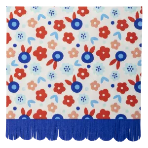 Fun Floral Fringe Scallop Paper Luncheon Napkin