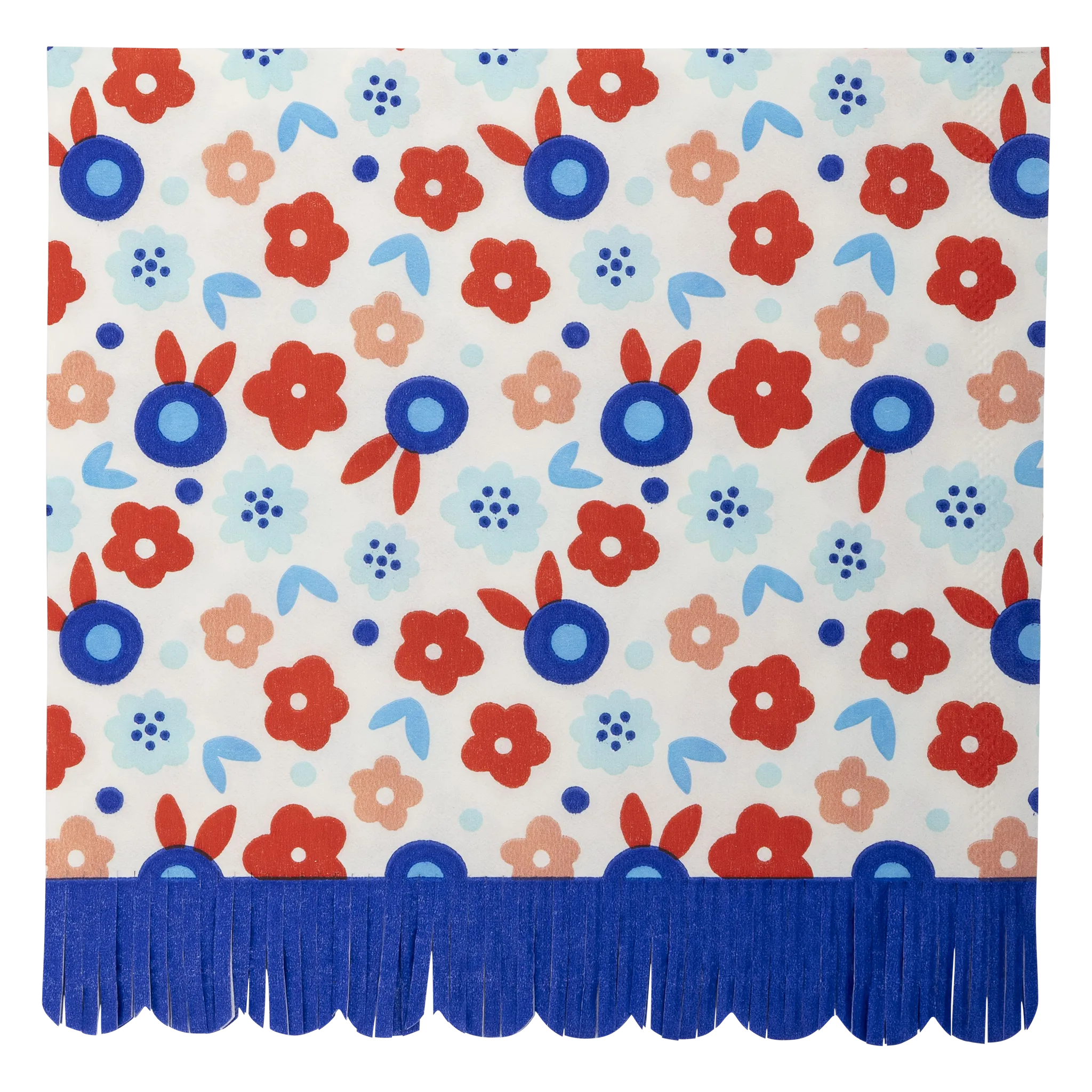 Fun Floral Fringe Scallop Paper Luncheon Napkin