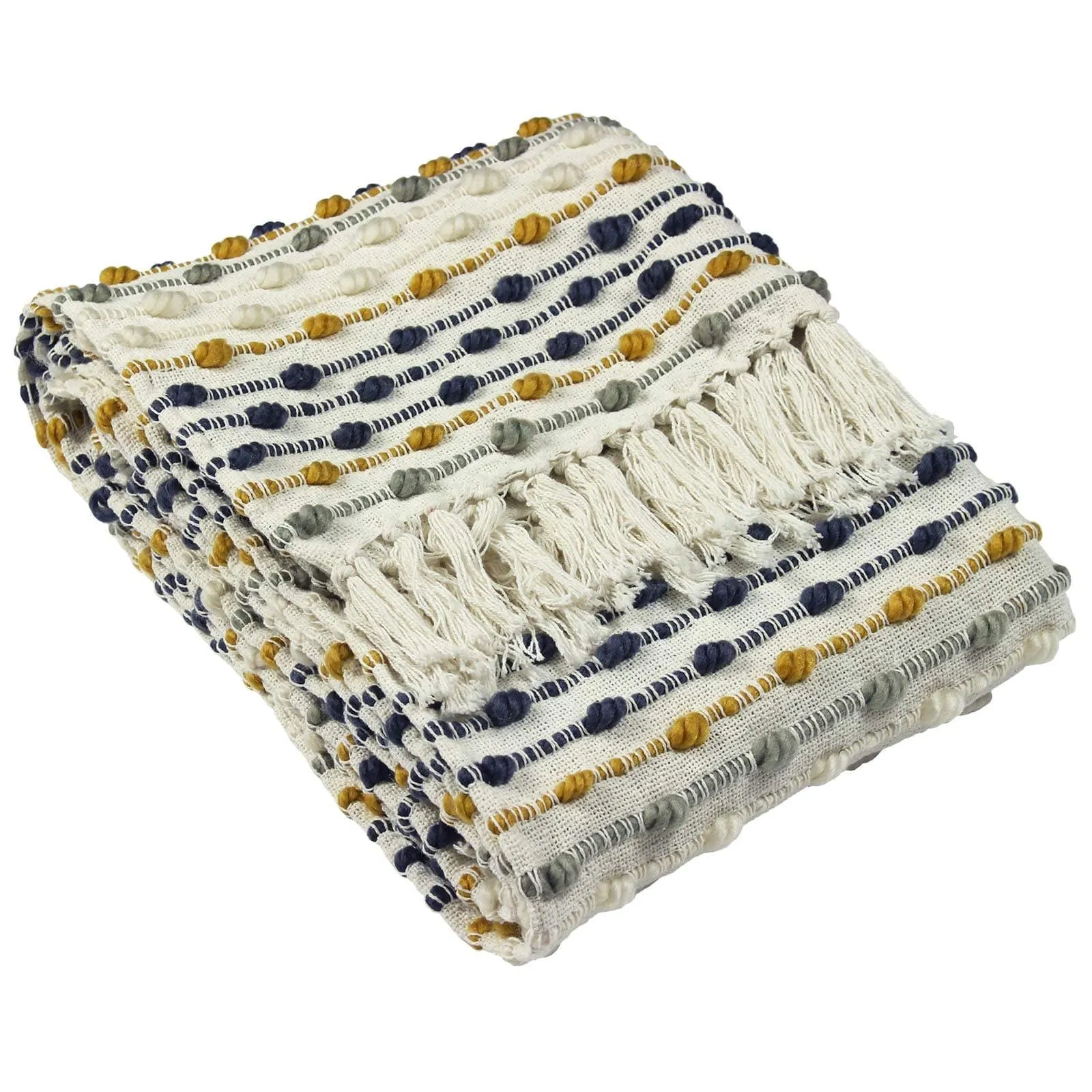 Furn Dhadit Stripe Throw - Ochre