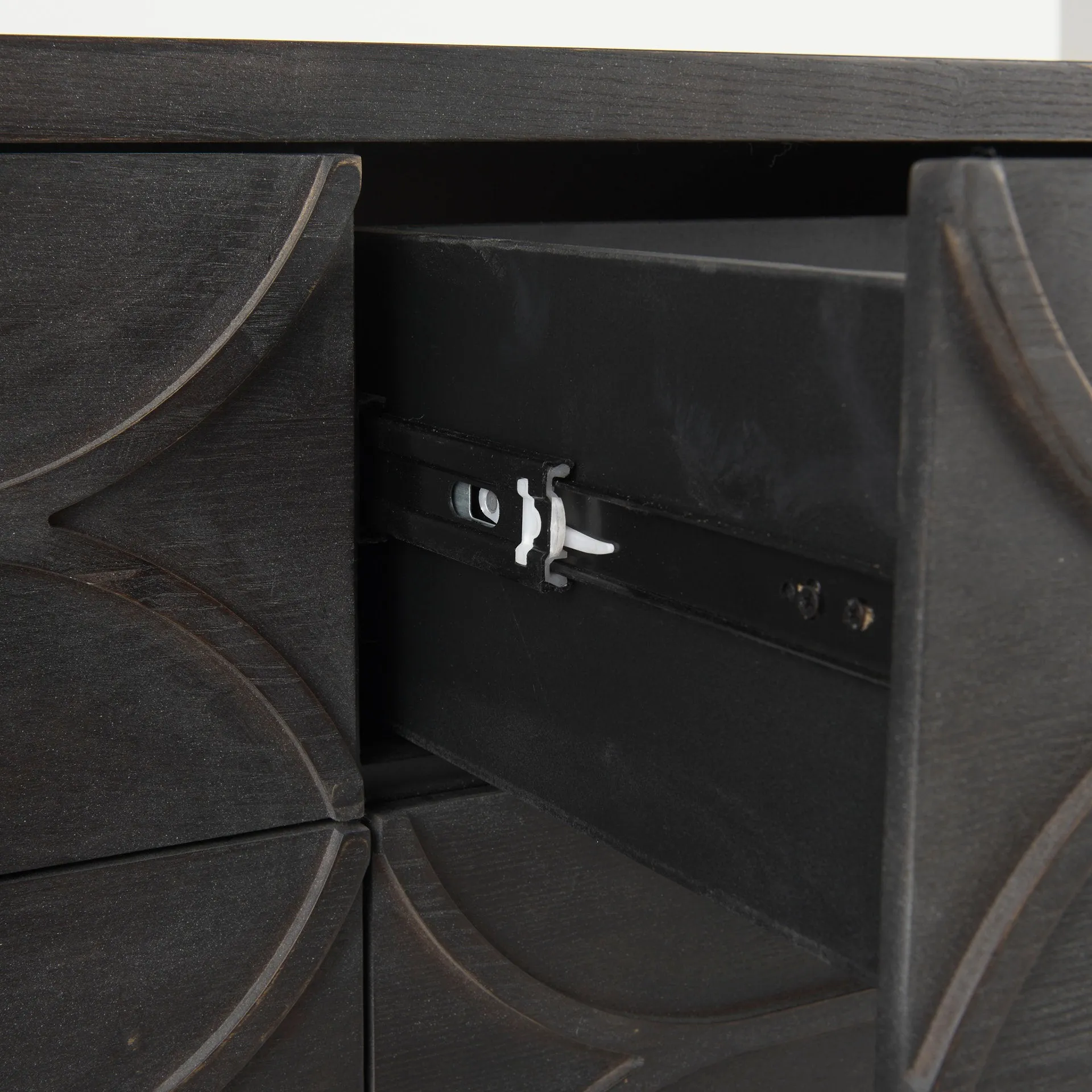 Giselle Sideboard Dark Brown Wood | Black Metal