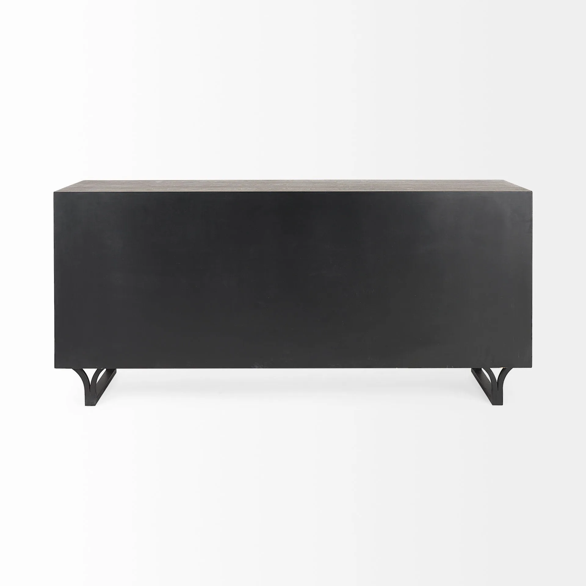 Giselle Sideboard Dark Brown Wood | Black Metal