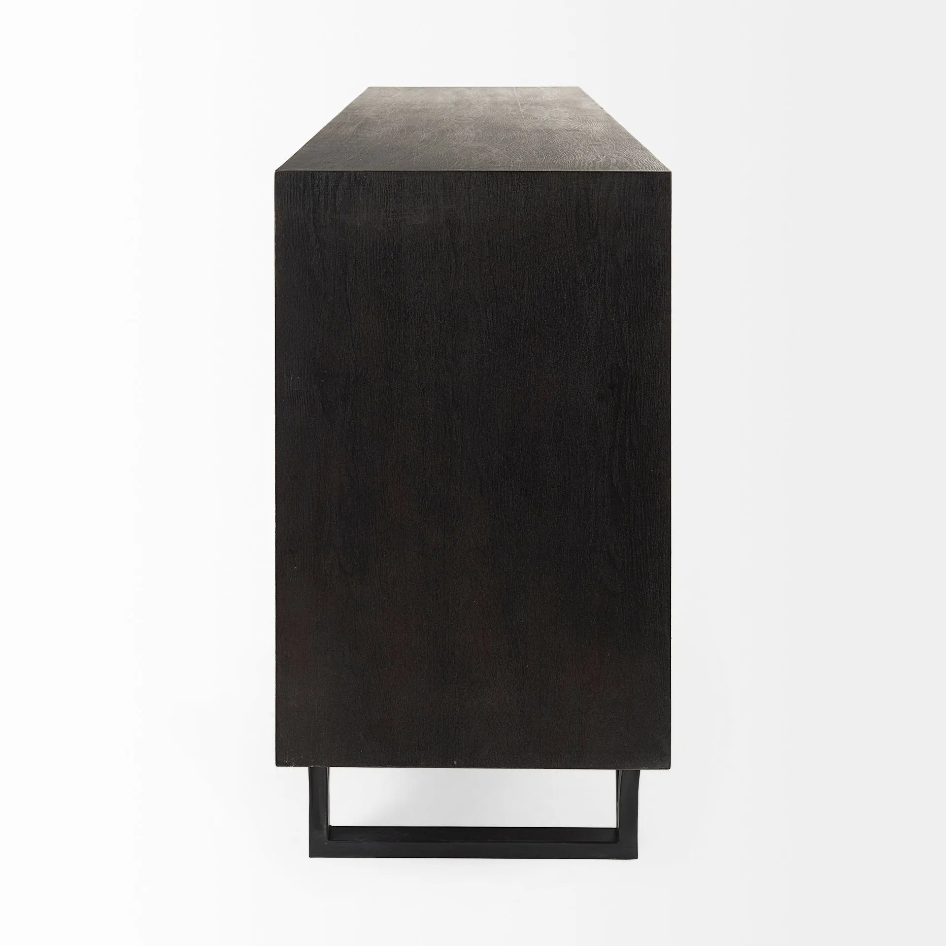 Giselle Sideboard Dark Brown Wood | Black Metal