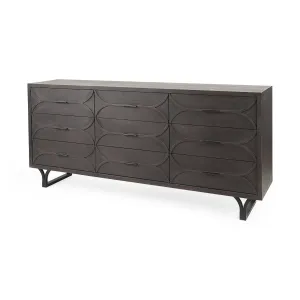 Giselle Sideboard Dark Brown Wood | Black Metal