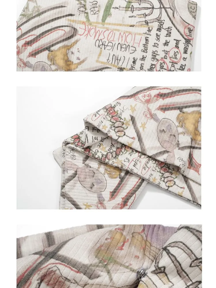 Graffiti Style Printed Scarf【s0000004711】