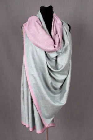 Ifrah Reversible Pashmina Wrap, Handwoven Cashmere 2 sided Shawl, Made in Kashmir, 40x80"