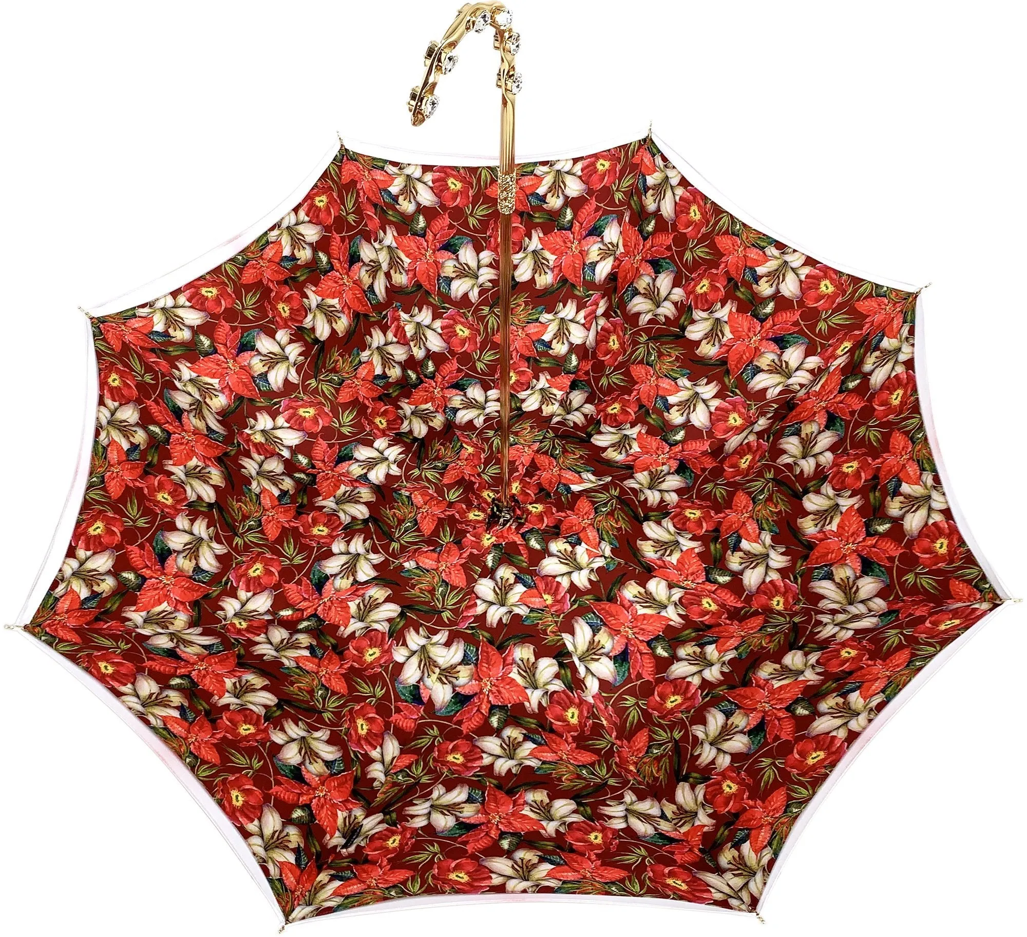 il Marchesato Red Flowered Umbrella