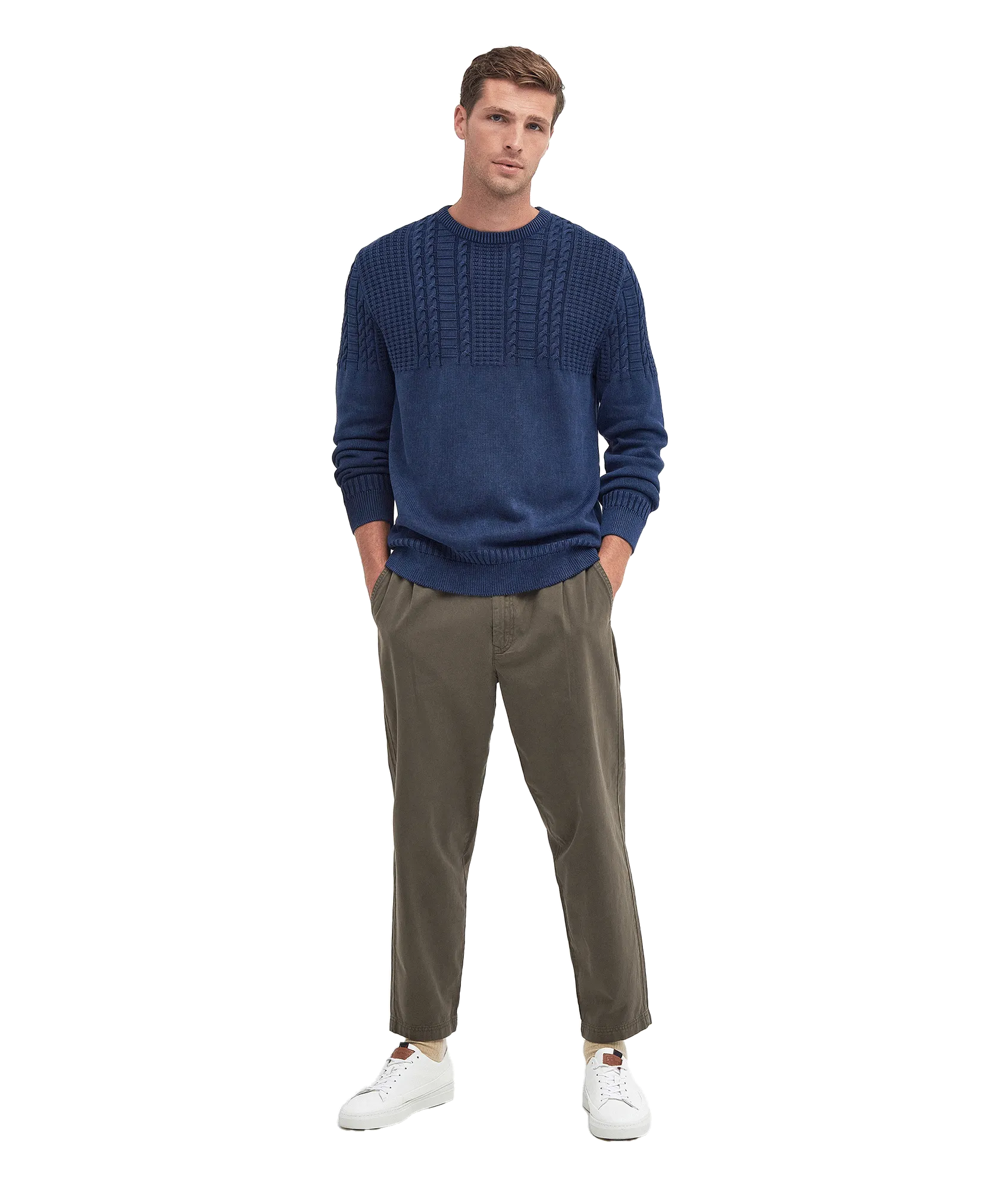 Ilderton Knitted Crew Neck Jumper - Blue