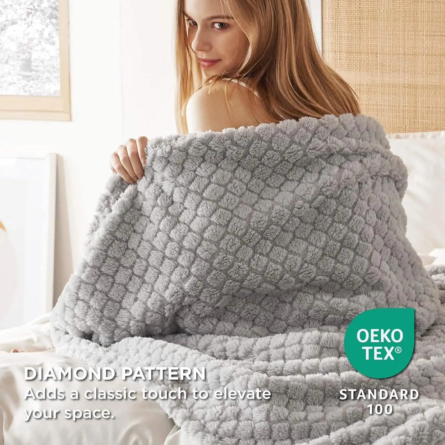 Jacquard Shaggy Sherpa Fleece Blanket