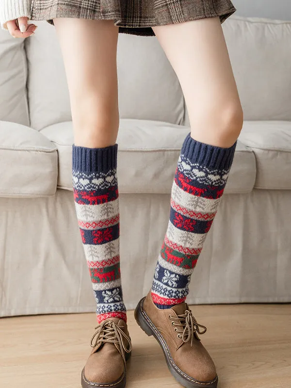 Knitting Keep Warm Printed Leg Warmers Accessories