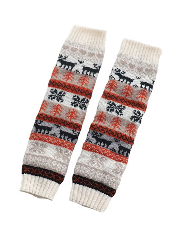 Knitting Keep Warm Printed Leg Warmers Accessories