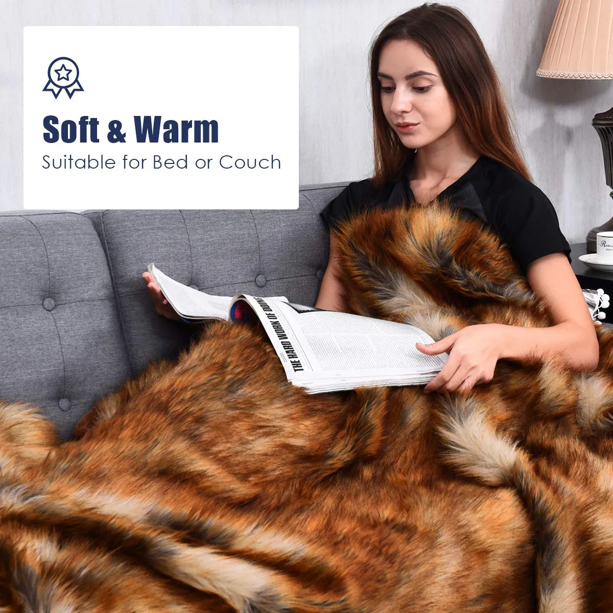 KOMFOTT All Season Fluffy Ultra Soft Fuzzy Bed Blankets (58" x 84")