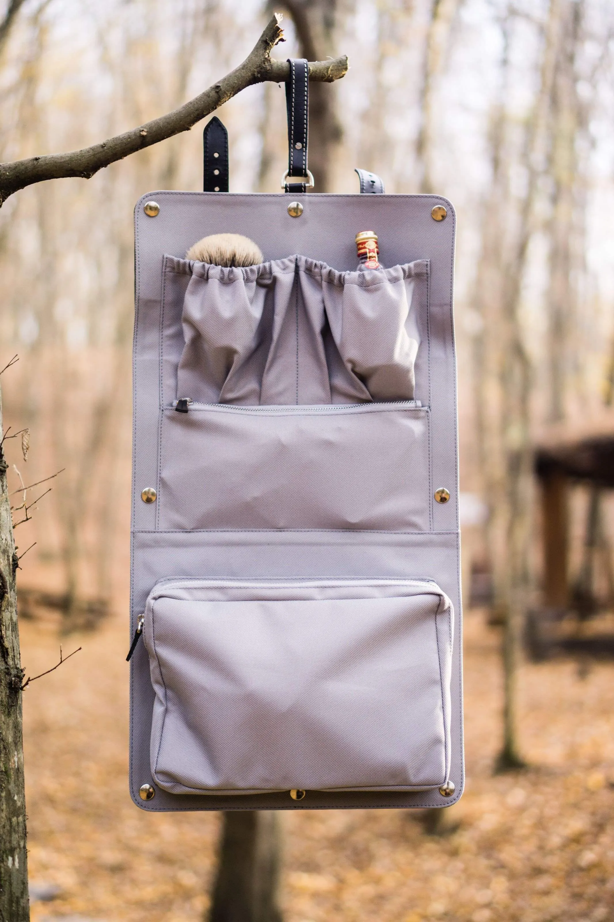 Leather Toiletry / Travel Bag - Black