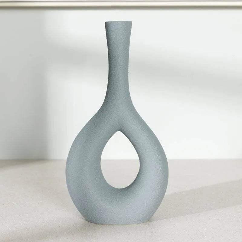 Light Grey Porcelain Vase - 31cm