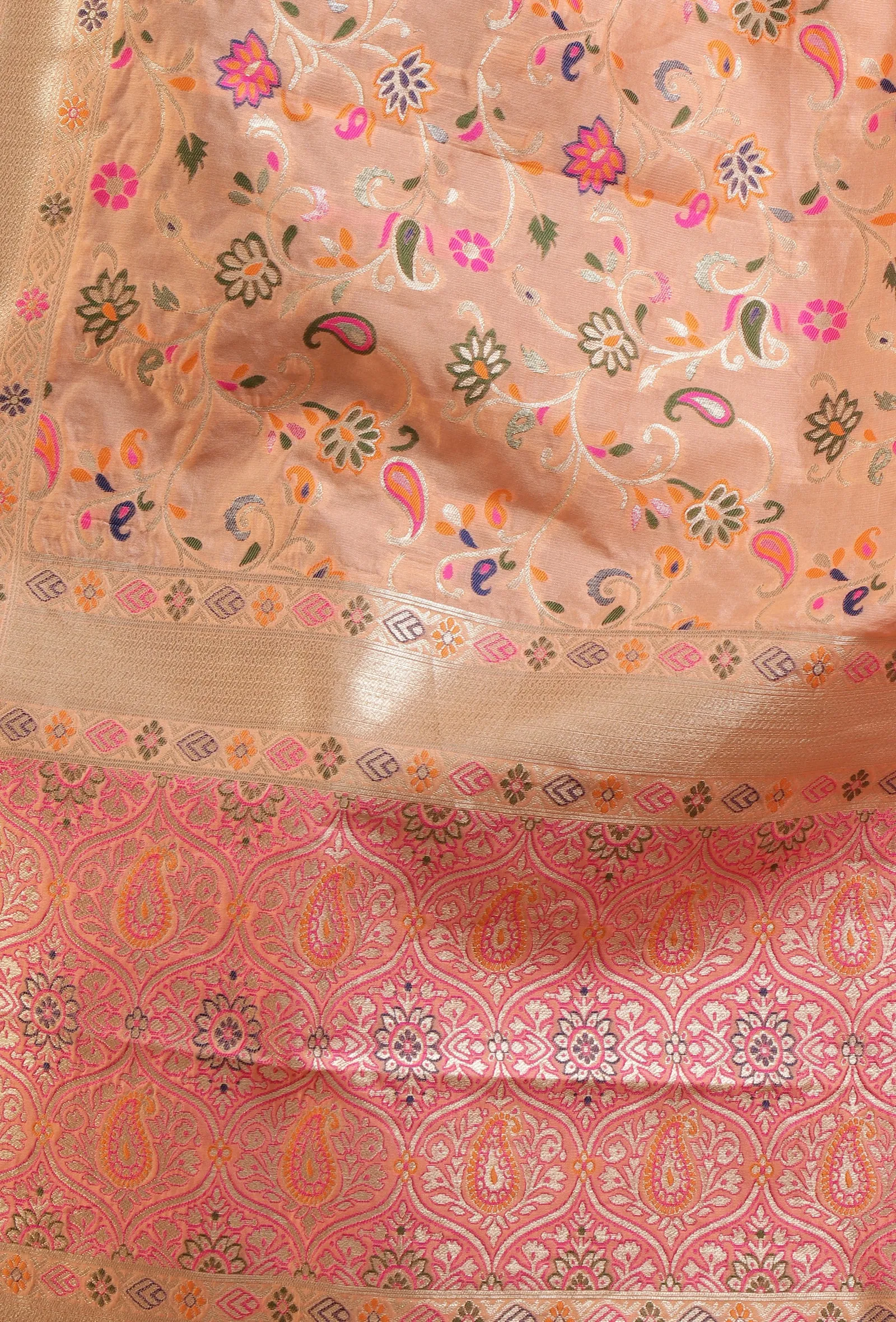 Light Pink Color Semi Silk Dupatta With Zari Weaving