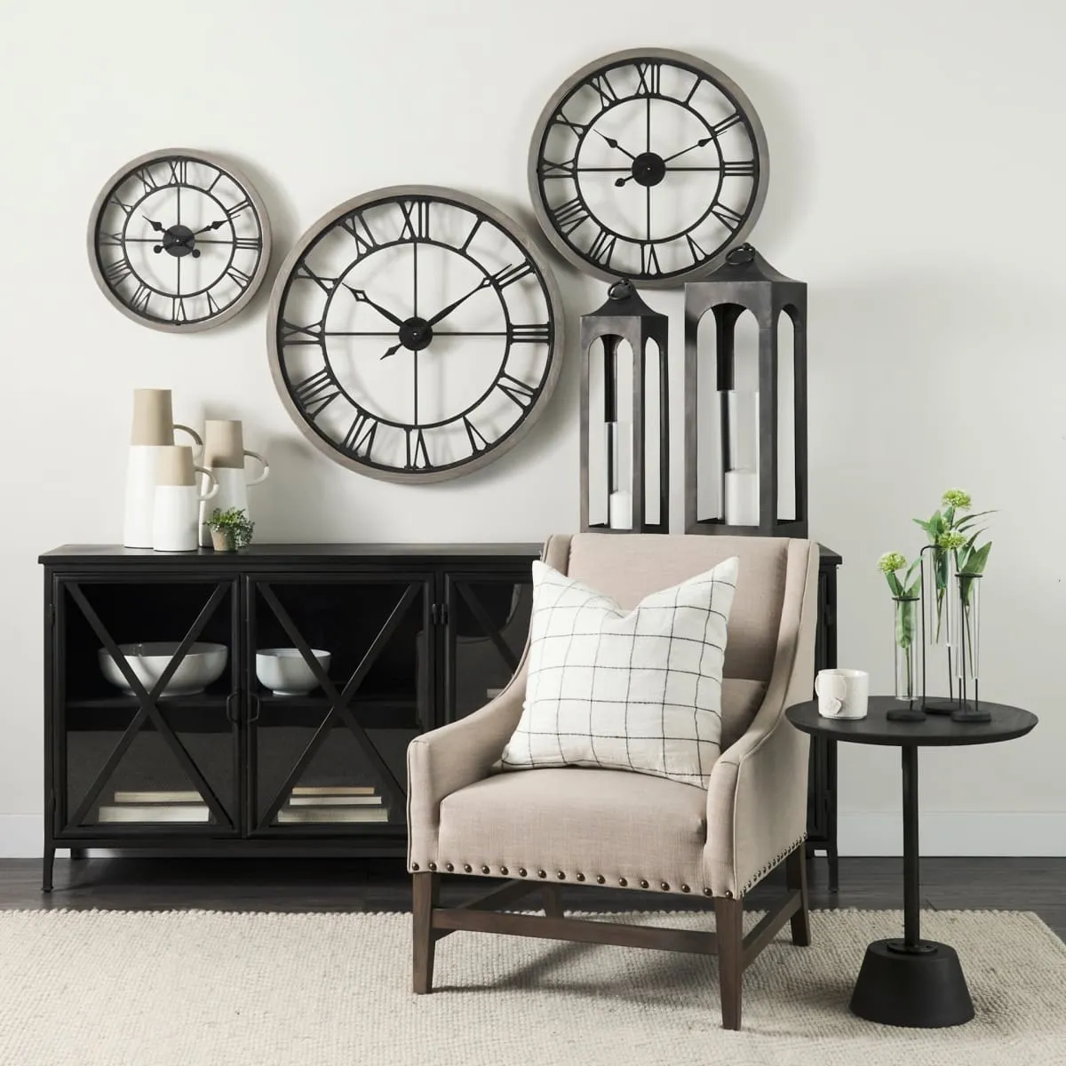 Mething Wall Clock Gray Wood | 25"