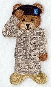 Military Teddy Bear Music Box Pillow -- Personalized Embroidered MUSICAL Baby Keepsake