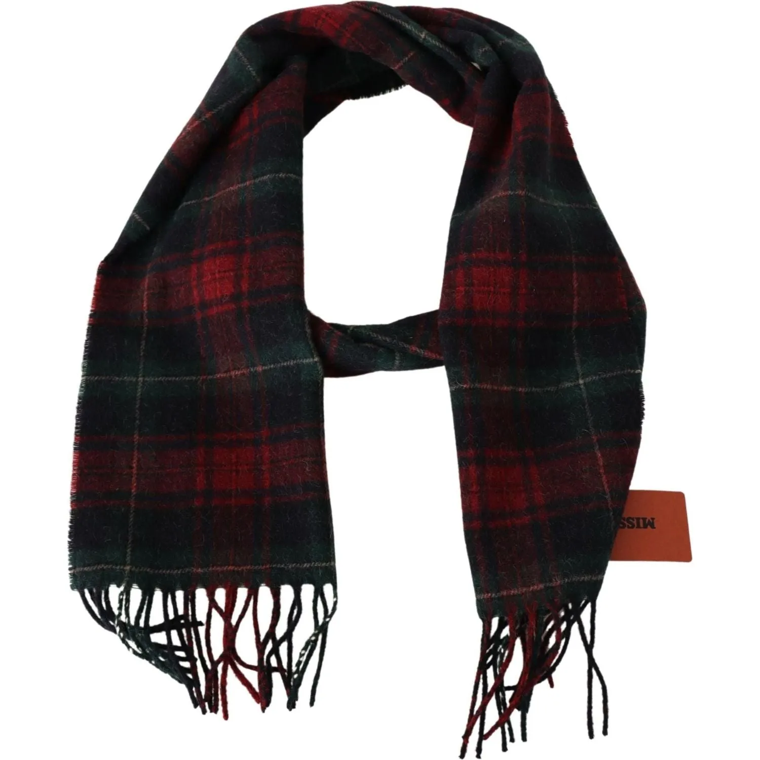 Missoni Elegant Check Wool Scarf with Logo Embroidery