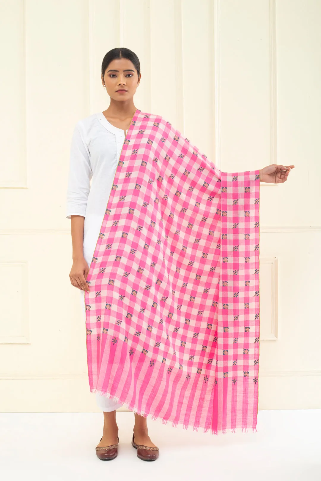 Nawaaz Khatras Butidar Sozni Embroidered Shawl