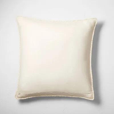 New - Euro Textured Chambray Cotton Pillow Sham Natural - Casaluna