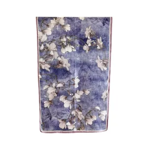 Night Garden Magnolia Pure Mulberry Silk Extra Large Long Scarf