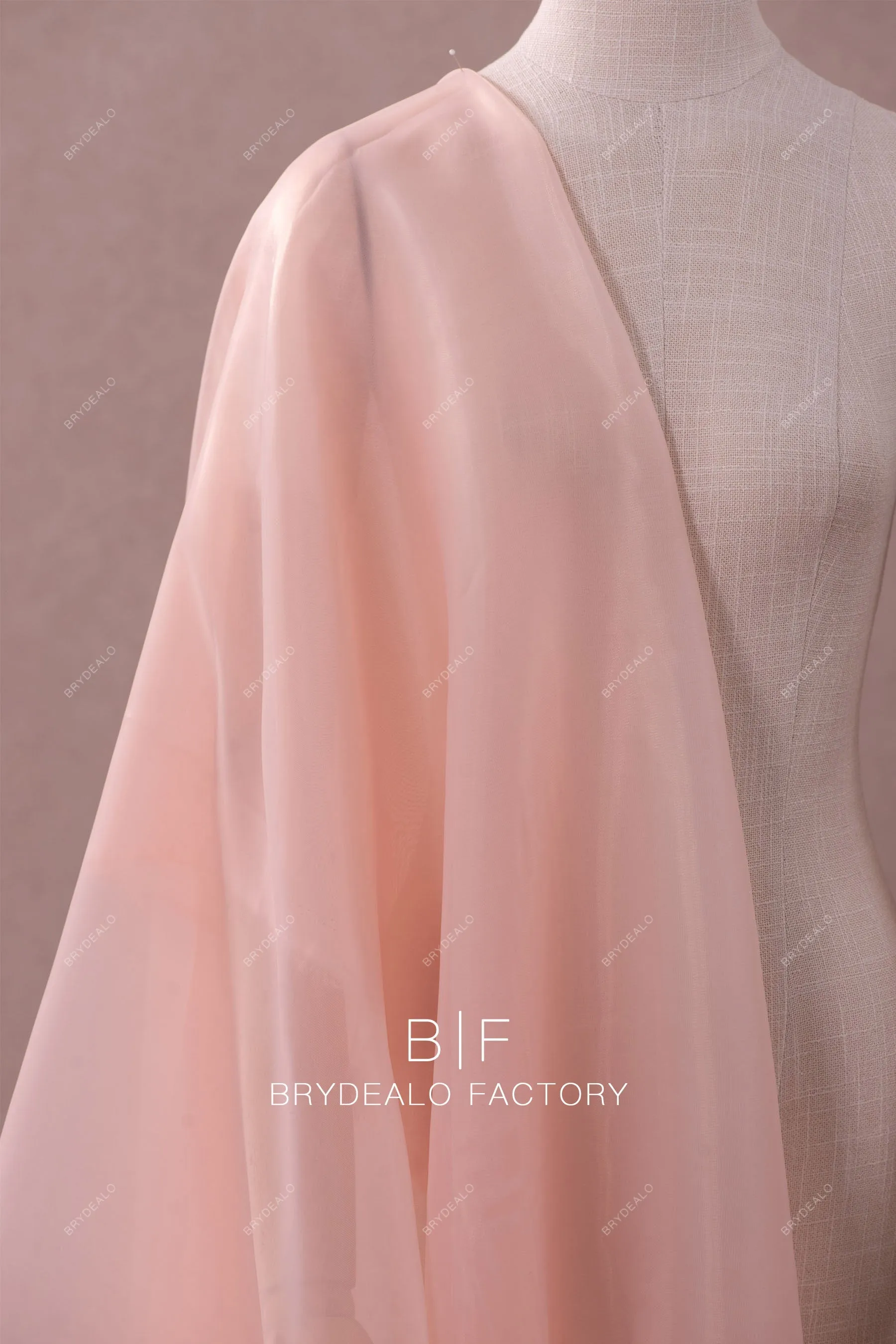 Pearl Pink Illusion Satin Organza Fabric By the Yard