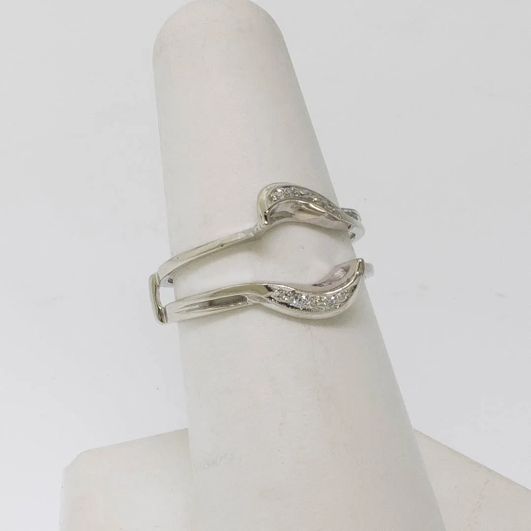 Pre-Owned 14K White Gold Insert Ring, 0.10 CTTW Diamonds, Size 7, 1.7 DWT