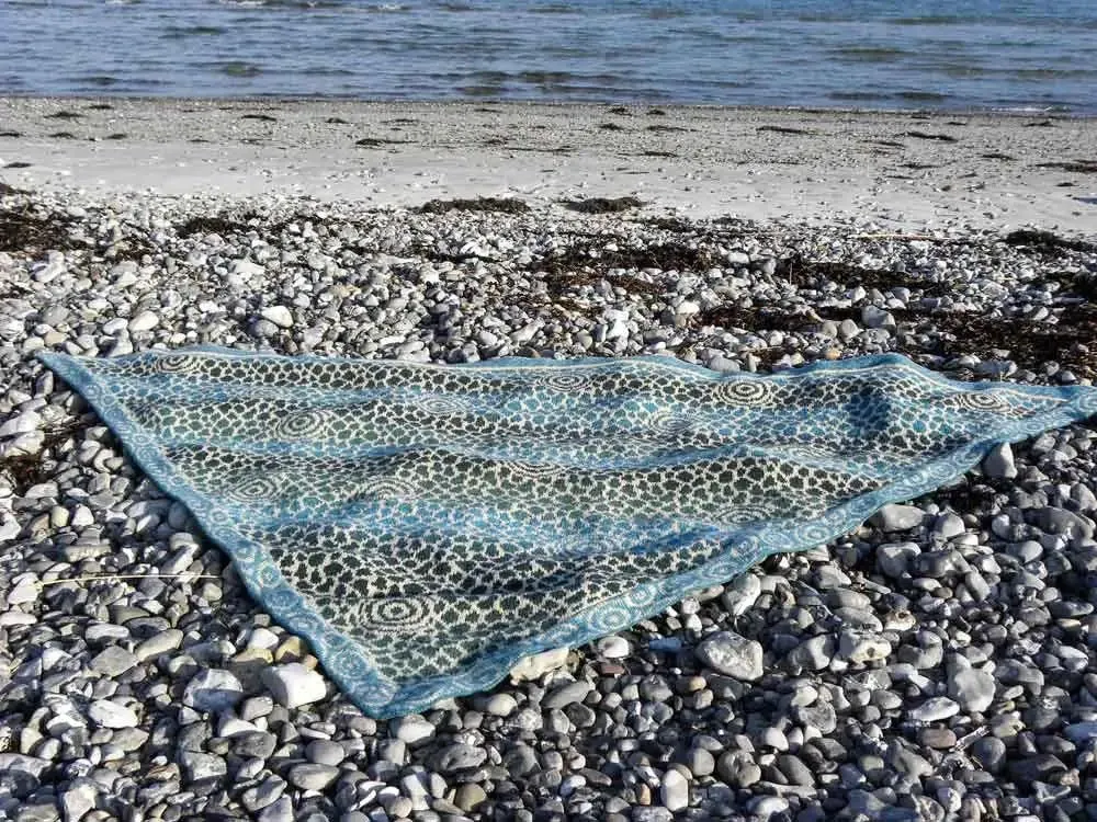 Raindrop shawl by Ruth Sørensen, No 20 kitting kit