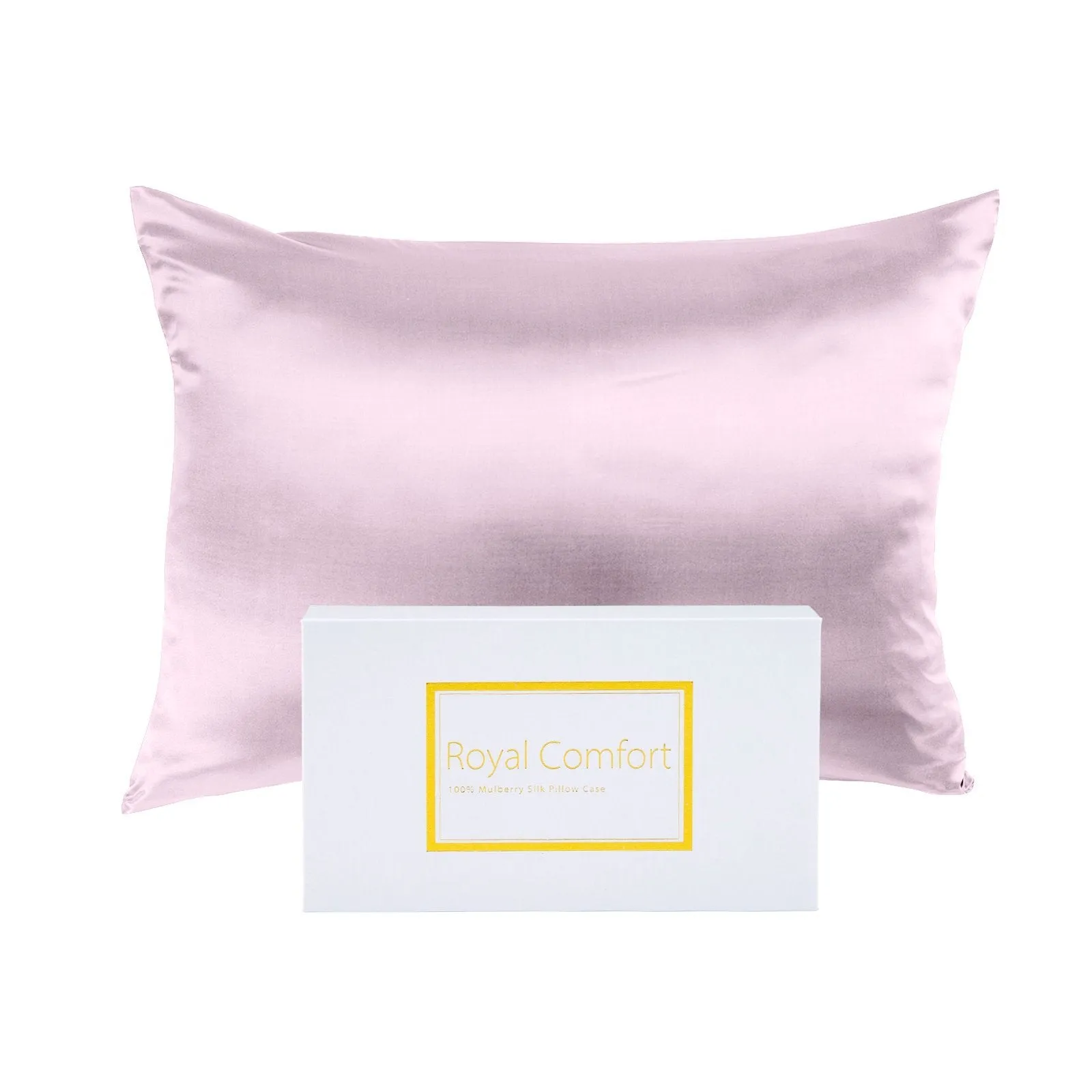 Royal Comfort Mulberry Soft Silk Hypoallergenic Pillowcase Twin Pack 51 x 76cm 51 x 76 cm Lilac