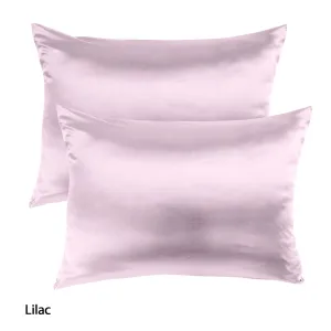 Royal Comfort Mulberry Soft Silk Hypoallergenic Pillowcase Twin Pack 51 x 76cm 51 x 76 cm Lilac