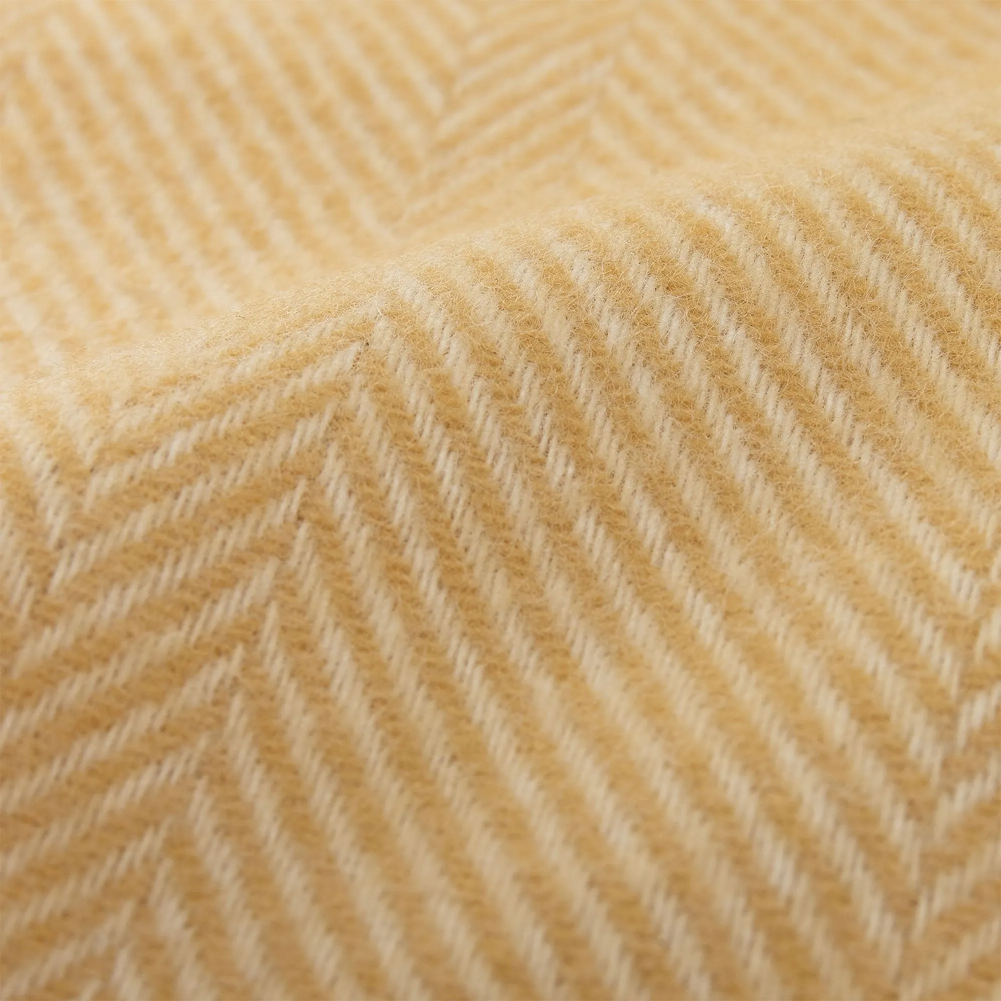 Salantai Wool Blanket [Mustard/Cream]