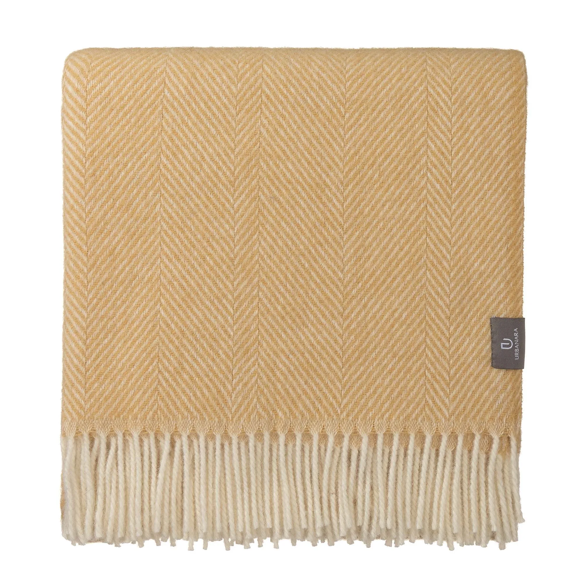 Salantai Wool Blanket [Mustard/Cream]