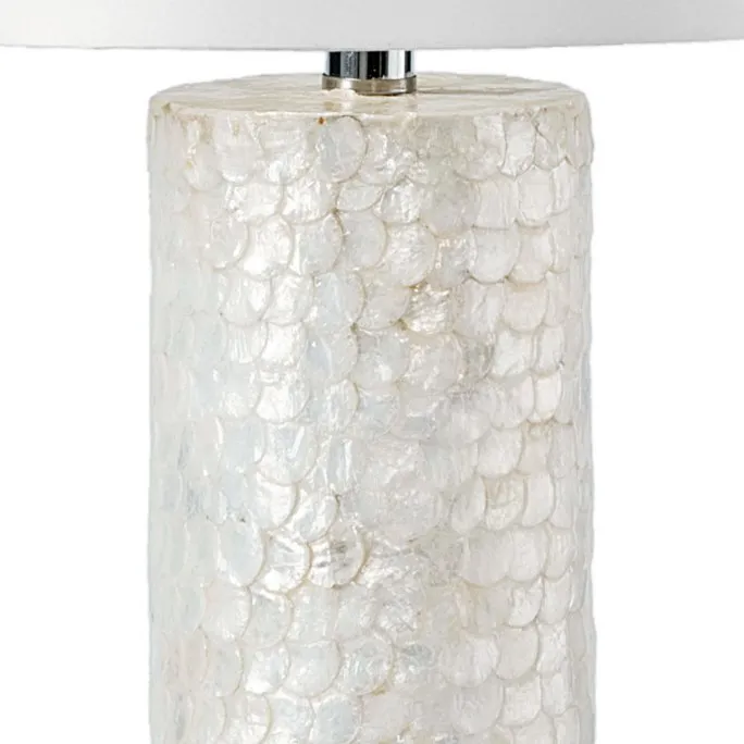 Tall Column Lamp with Scalloped Capiz Shell Design