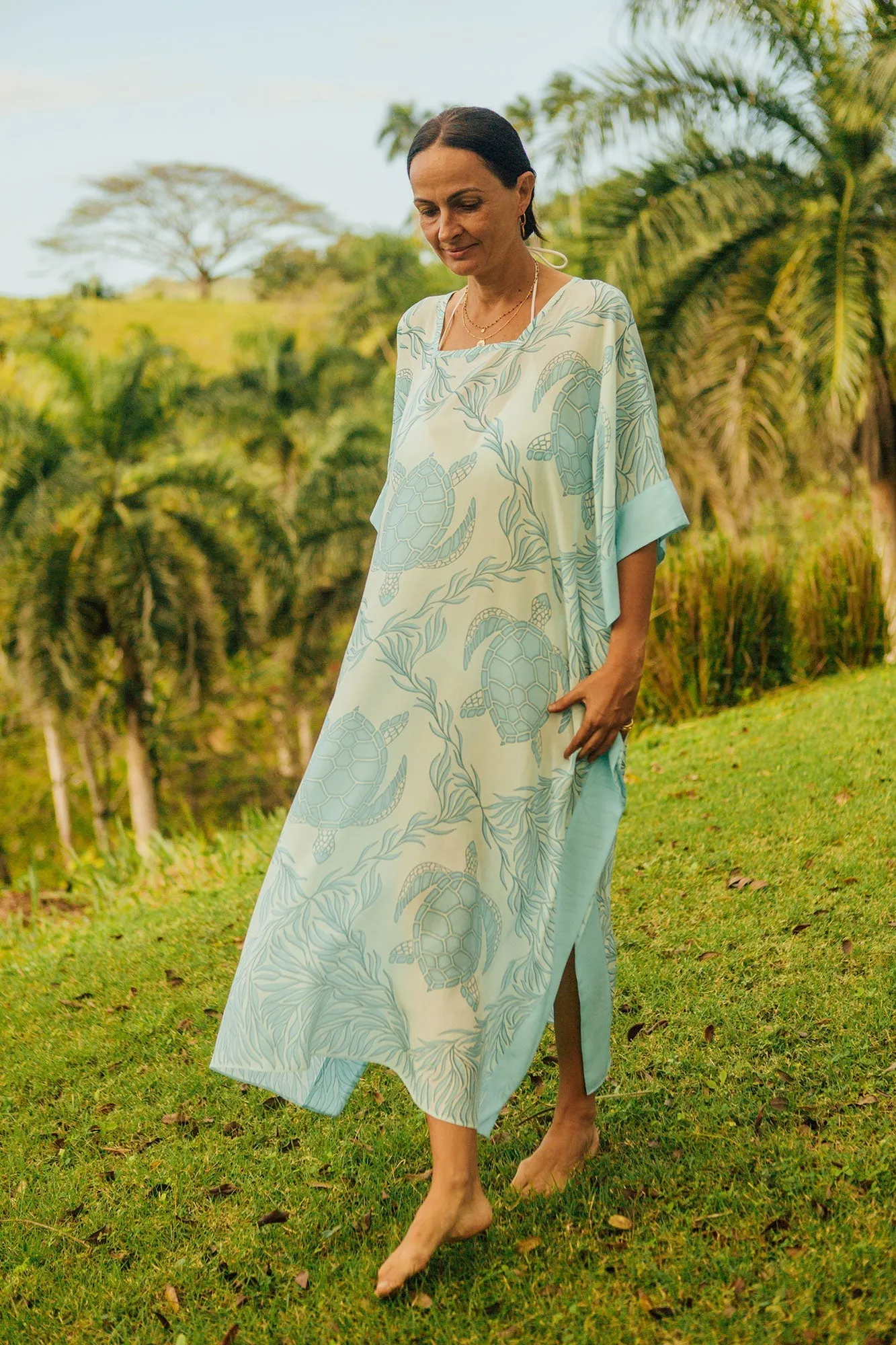 Silk Samantha Kaftan TURTLE TRELLIS