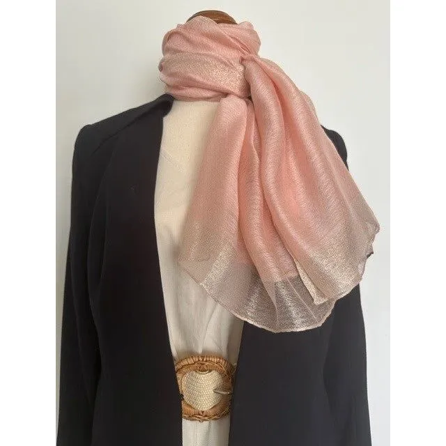 Silk Shawl - Pink Metallic Threads