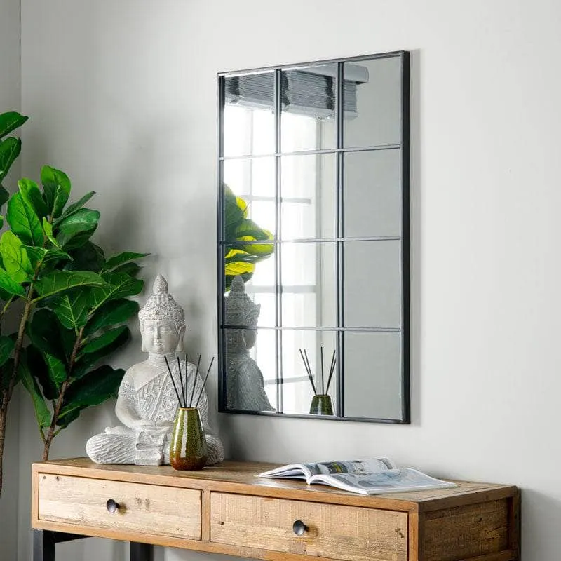 Small Squared Window Mirror - Black