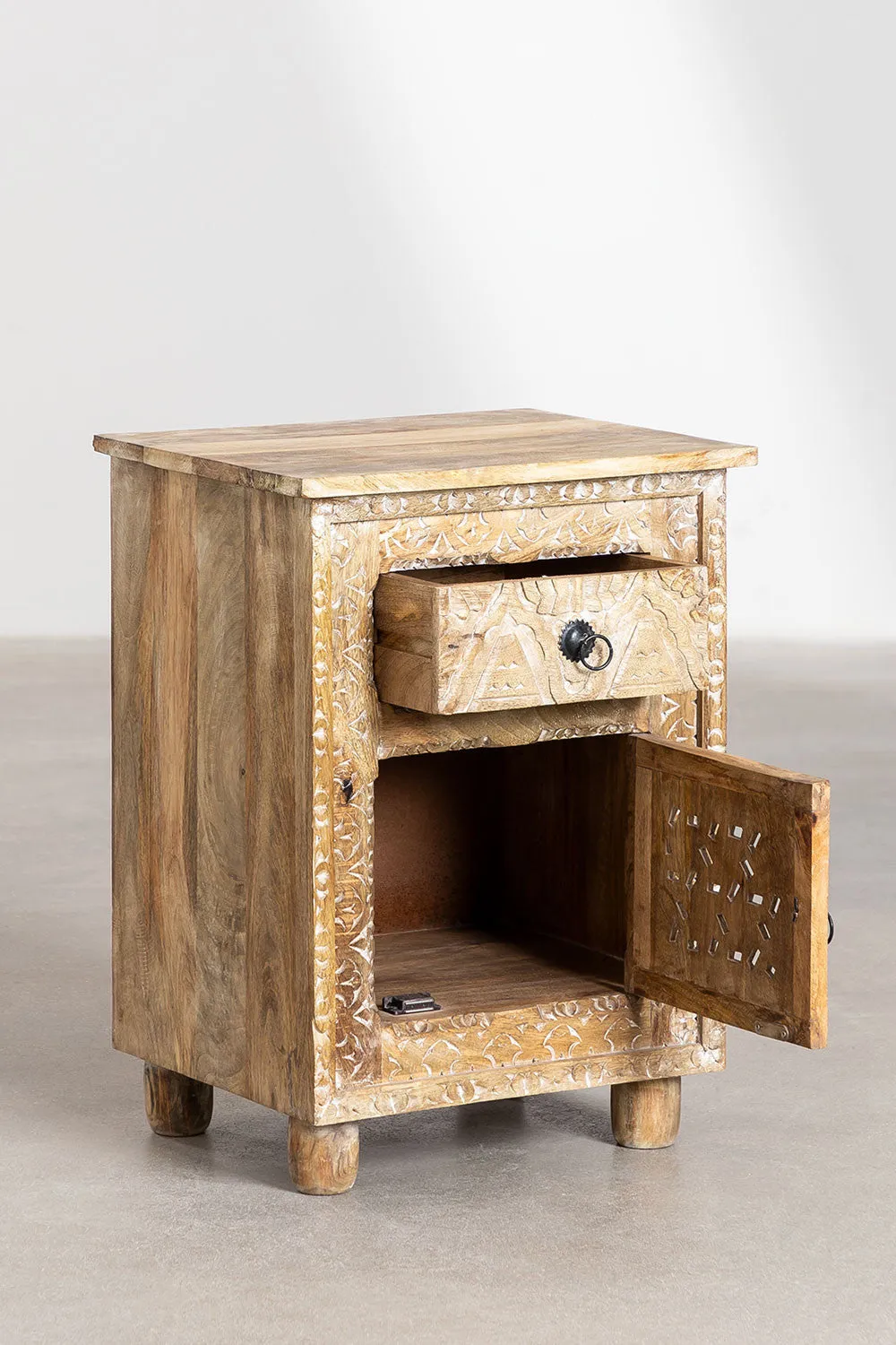 Stylish Mango Wood Bedside Table