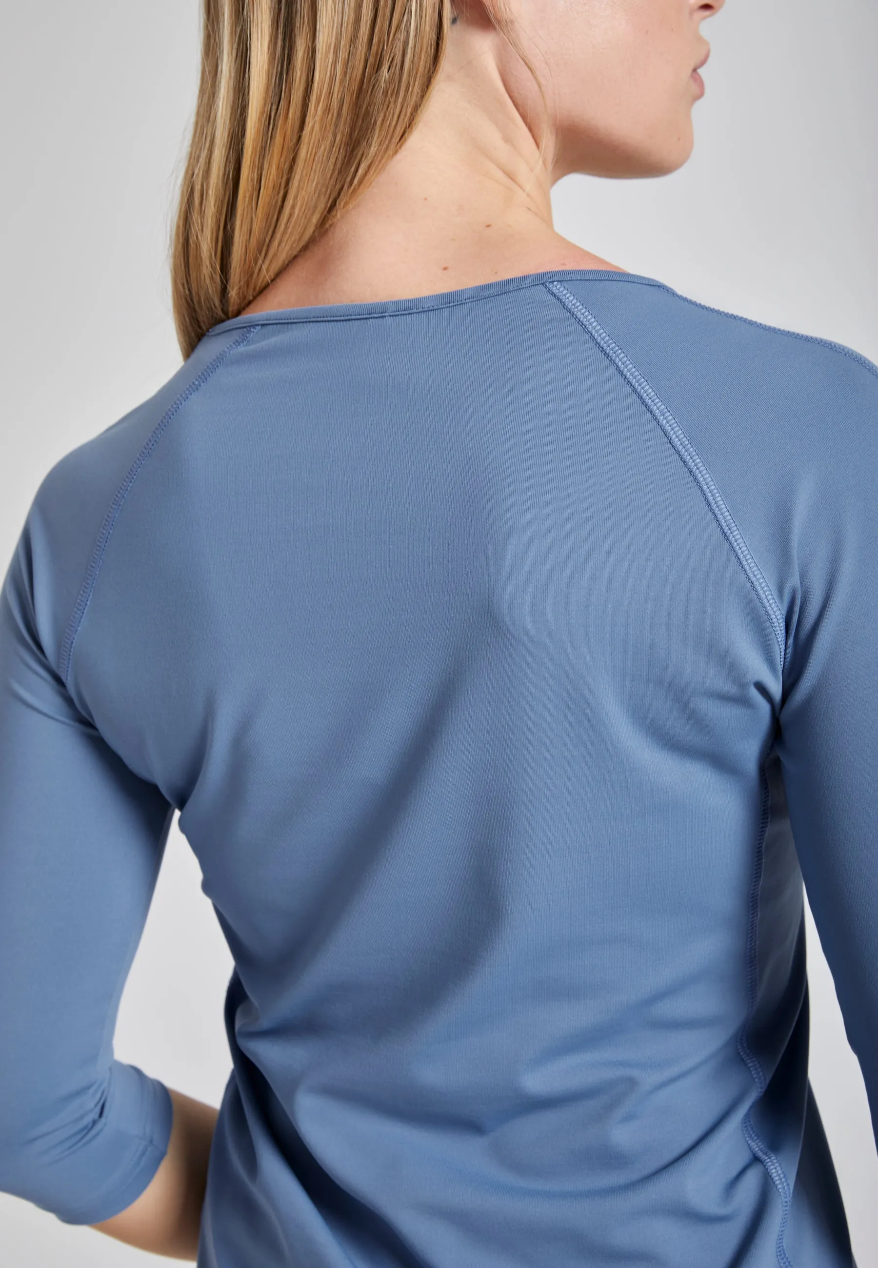 Tennis 3/4-long sleeve shirt, gray blue