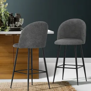 Two Bar Stools Kitchen Counter Barstools Sherpa Metal Chairs