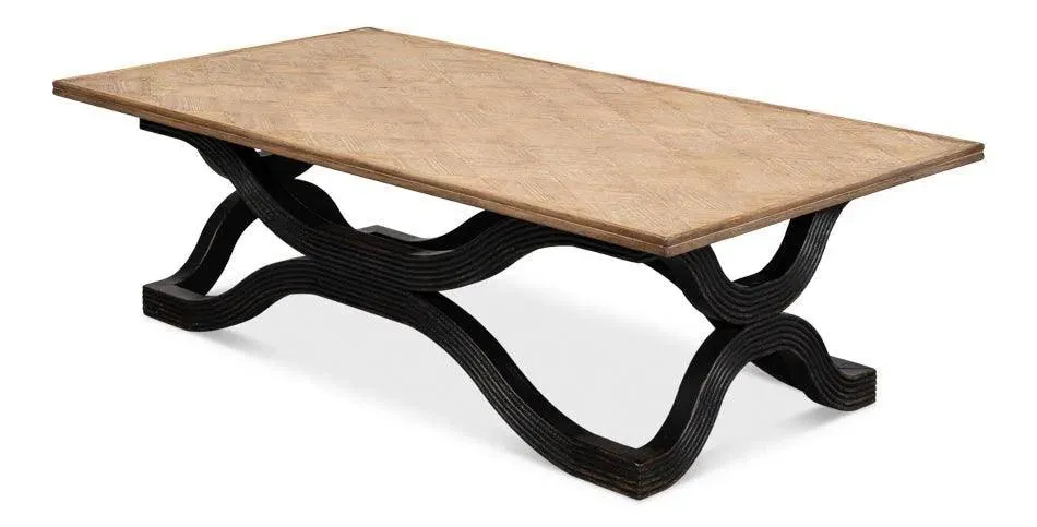 Wavy Coffee Table Antique Black