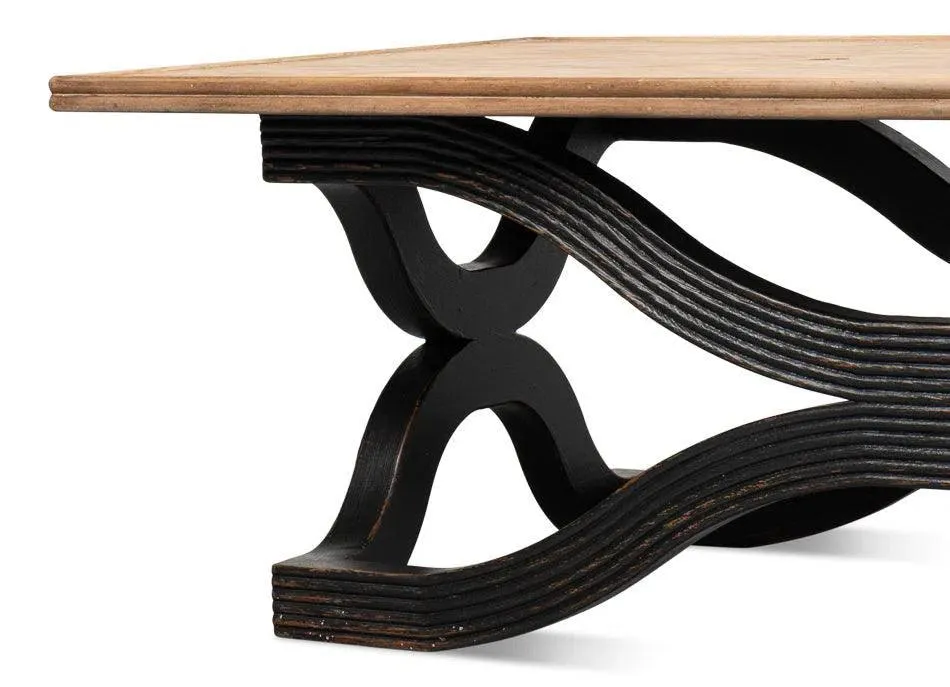 Wavy Coffee Table Antique Black