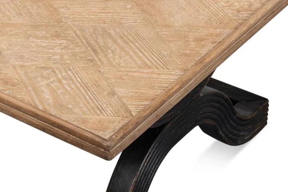 Wavy Coffee Table Antique Black