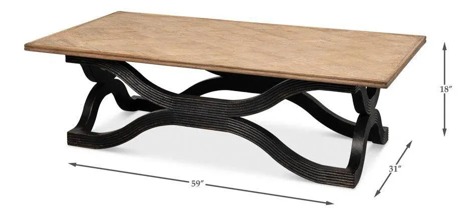 Wavy Coffee Table Antique Black