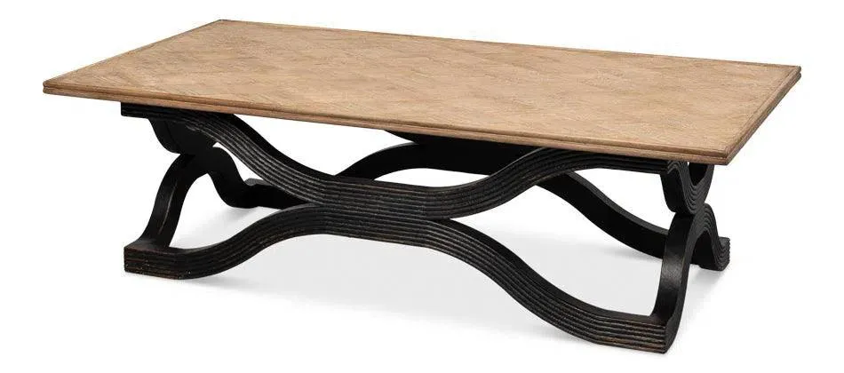 Wavy Coffee Table Antique Black