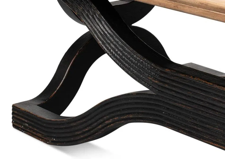 Wavy Coffee Table Antique Black