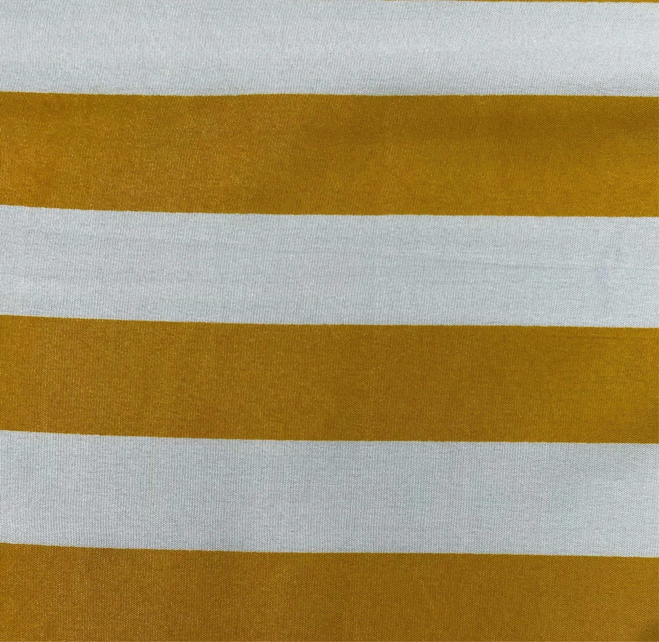 White With Yellow Stripes Crepe Fabric